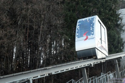 Lift to the top of the ski jump